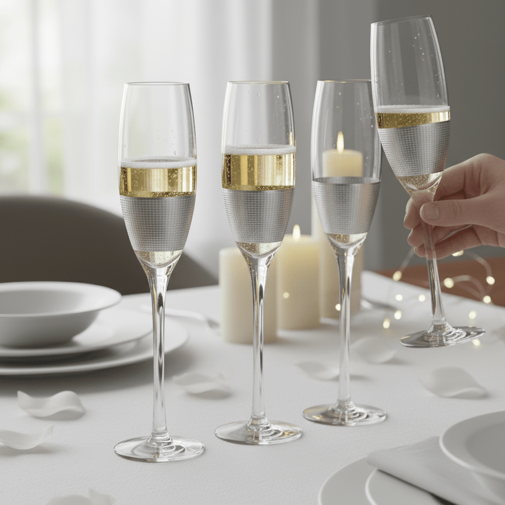 Set Of Four Apollo Champagne Glasses