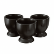 Set Of Four Black Text Egg Cups