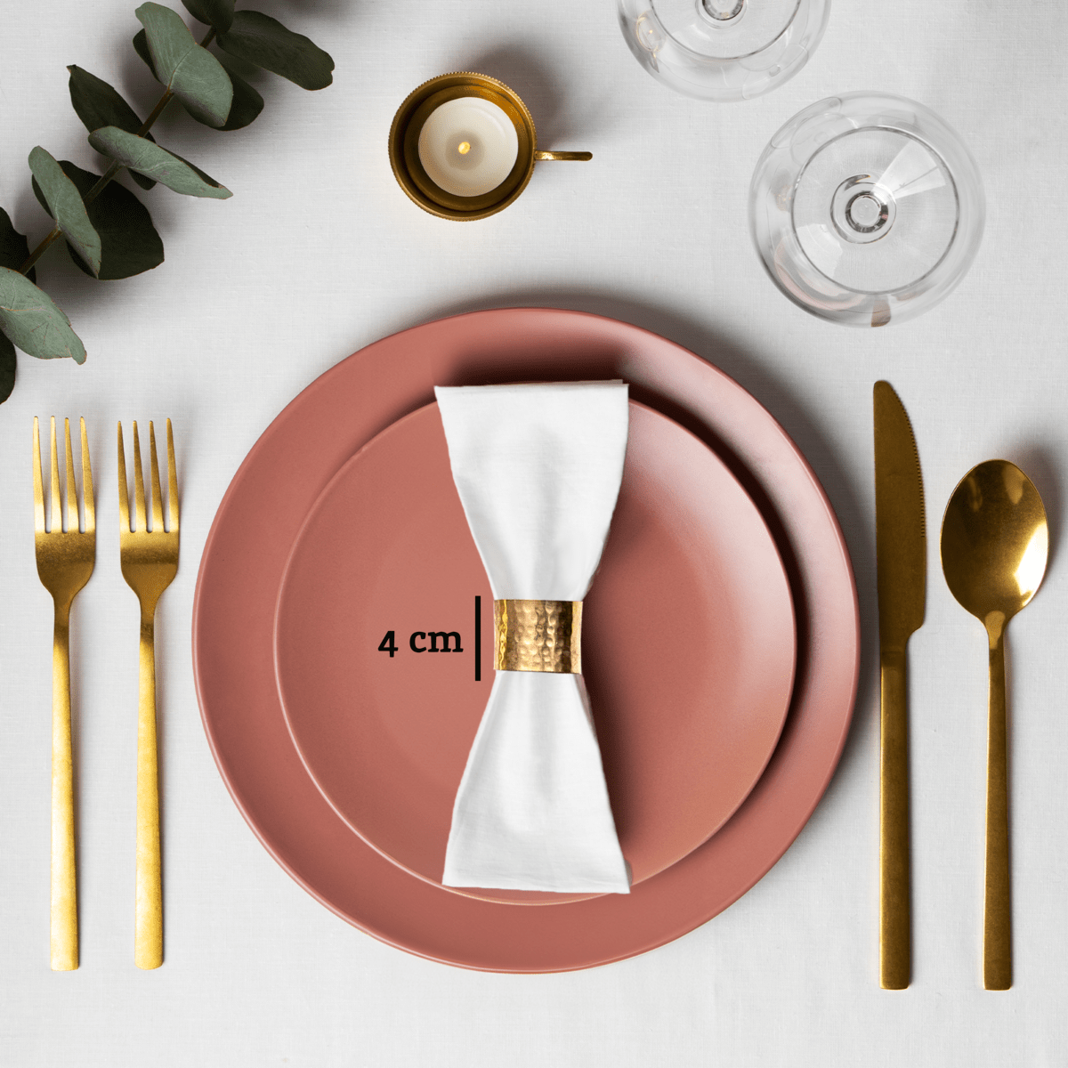 Set of Four Brass Finish Napkin Rings