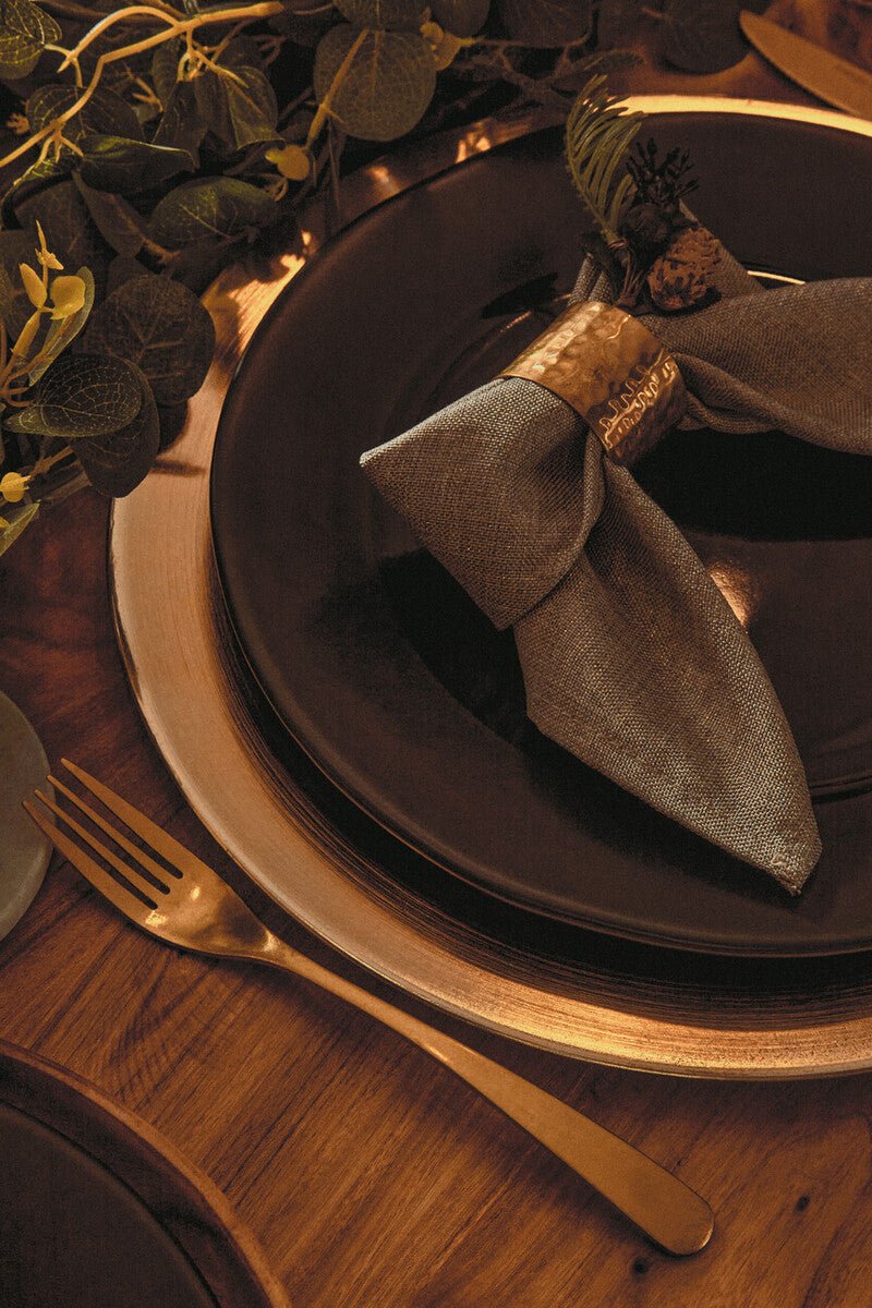 Set of Four Brass Finish Napkin Rings