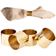 Set of Four Brass Finish Napkin Rings