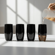 Set Of Four Hi Ball Black Glasses
