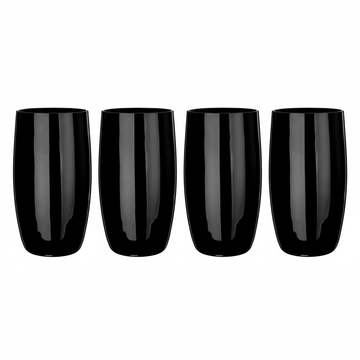 Set Of Four Hi Ball Black Glasses