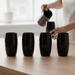 Set Of Four Hi Ball Black Glasses