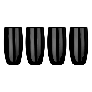 Set Of Four Hi Ball Black Glasses