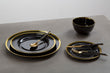Set of Four Ida 33cm Dia Black Glass Charger Plates