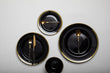 Set of Four Ida 33cm Dia Black Glass Charger Plates