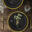 Set of Four Ida 33cm Dia Black Glass Charger Plates