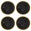 Set of Four Ida 33cm Dia Black Glass Charger Plates