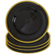 Set of Four Ida 33cm Dia Black Glass Charger Plates