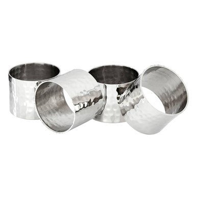 Set of Four Silver Finish Napkin Rings