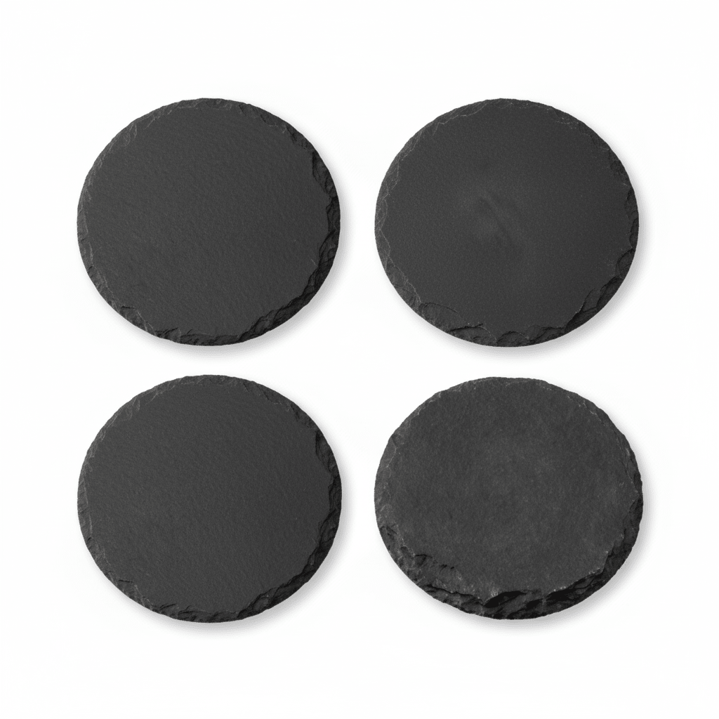 Set Of Four Slate Round Coasters