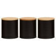 Set Of Three Alton Black Canisters