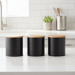 Set Of Three Alton Black Canisters