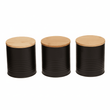 Set Of Three Alton Black Canisters