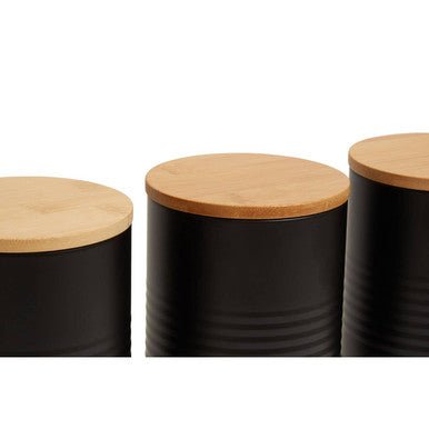 Set Of Three Alton Black Canisters