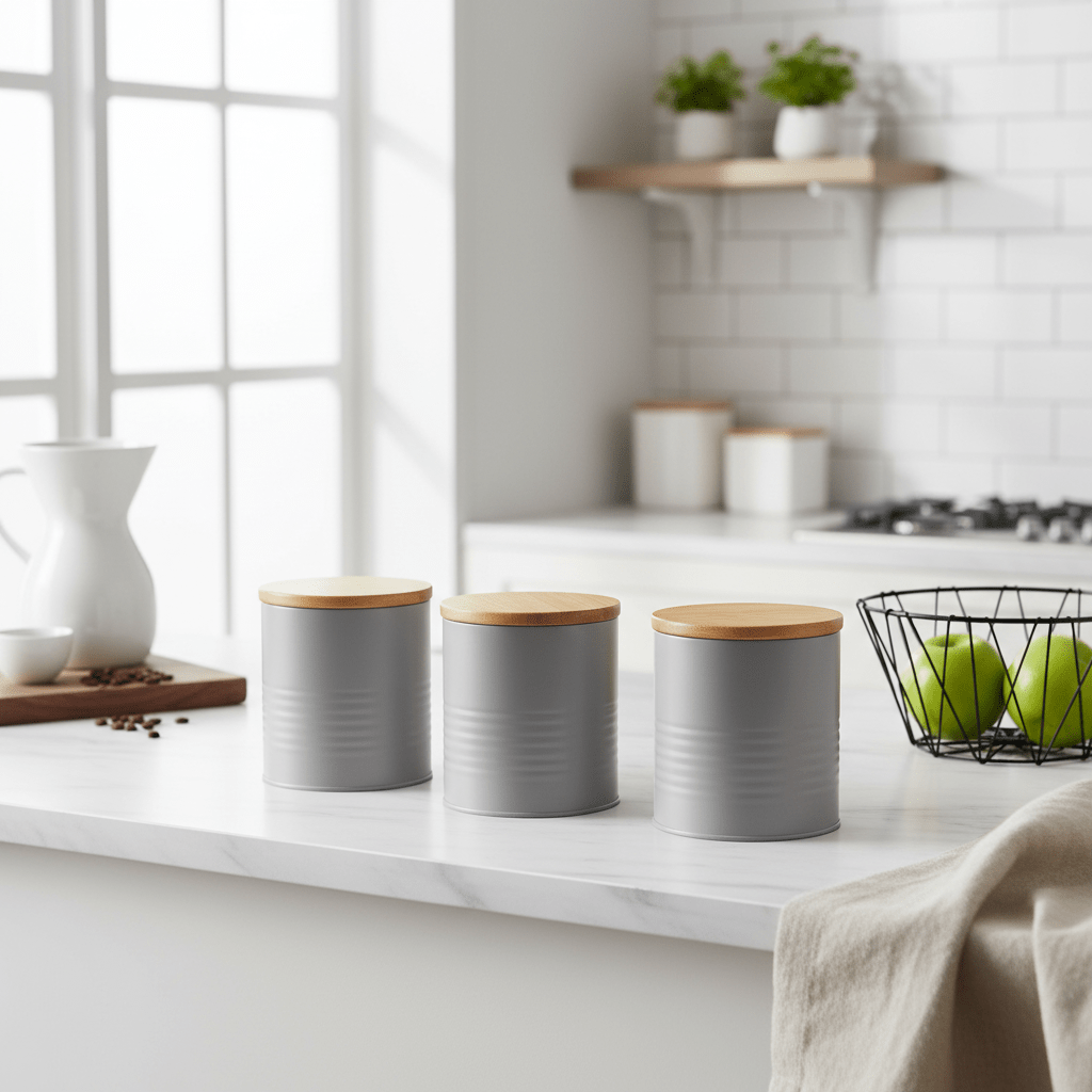 Set Of Three Alton Grey Canisters