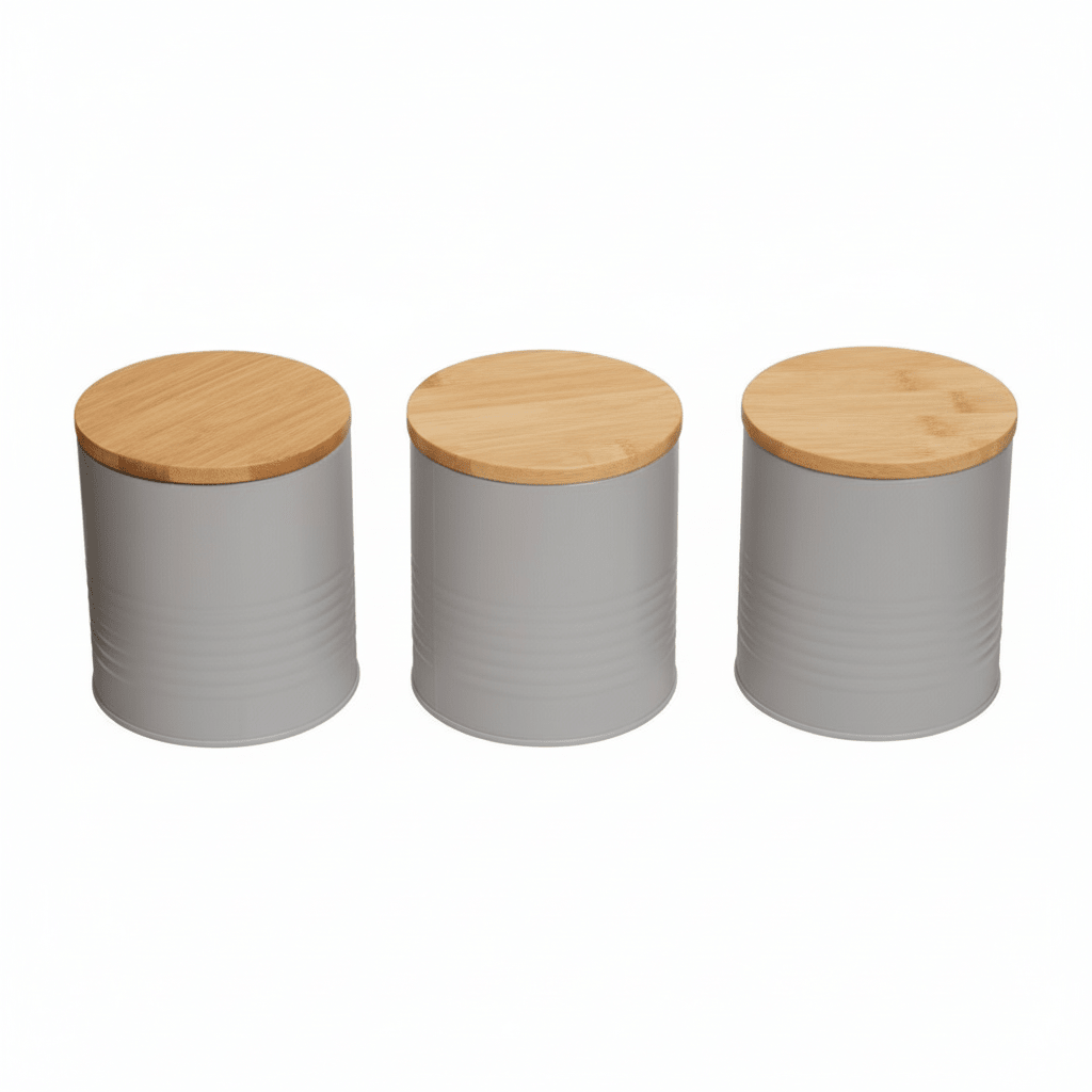 Set Of Three Alton Grey Canisters