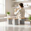 Set Of Three Alton Grey Canisters