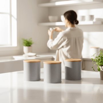 Set Of Three Alton Grey Canisters