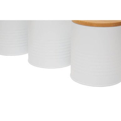 Set Of Three Alton White Canisters