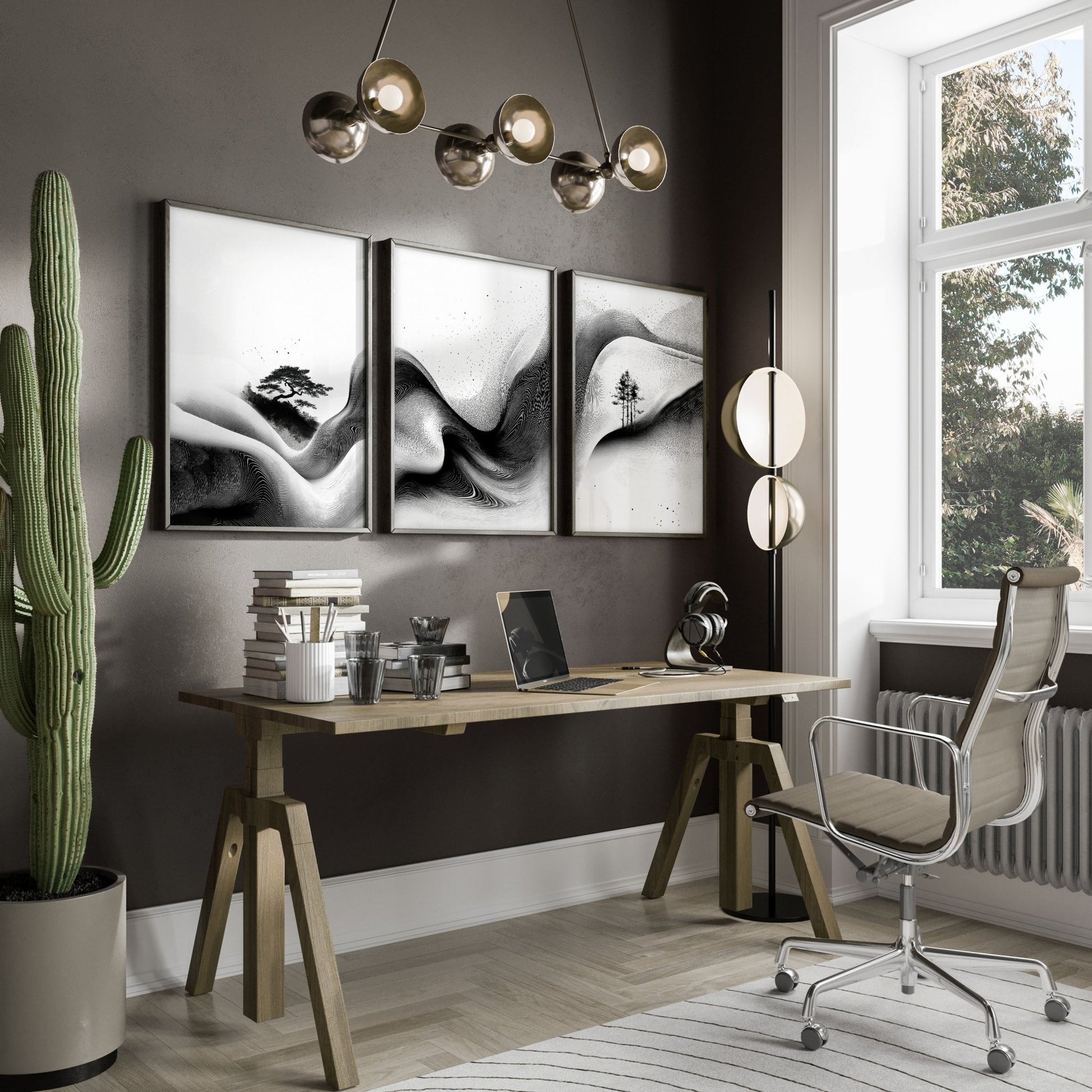 Set of Three Framed Wall Art | Set of 3 Asian Inspired Wall art Prints