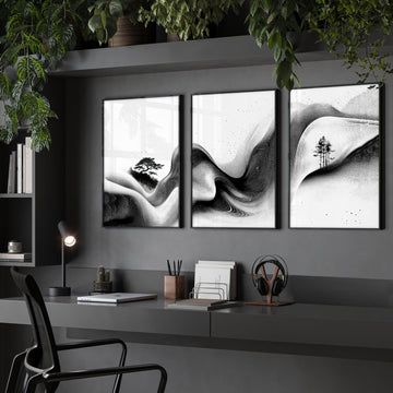 Set of Three Framed Wall Art | Set of 3 Asian Inspired Wall art Prints