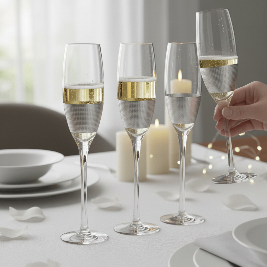 Set Of Four Apollo Champagne Glasses