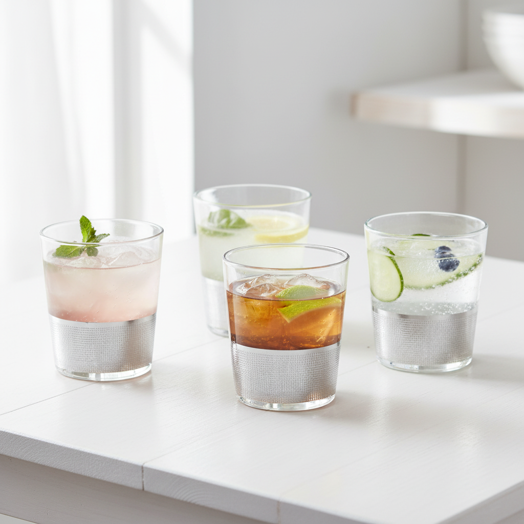 Set Of Four Apollo Clear Glass Tumblers