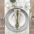 Set of Four 33cm Dia Flat Style Silver Decorative Charger Plates
