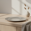 Set of Four 33cm Dia Flat Style Silver Decorative Charger Plates