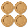 Set of Four 33cm Dia Pandanus Natural Charger Plates