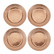 Set of Four 33cm Dia Rose Gold Crocodile Effect Charger Plates
