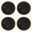 Set of Four Ida 33cm Dia Black Glass Charger Plates