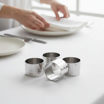 Set of Four Silver Finish Napkin Rings