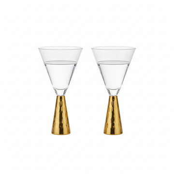 Set Of Two Astrid Wine Glasses With Gold Finish Stem