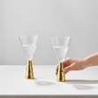 Set Of Two Astrid Wine Glasses With Gold Finish Stem