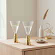 Set Of Two Astrid Wine Glasses With Gold Finish Stem