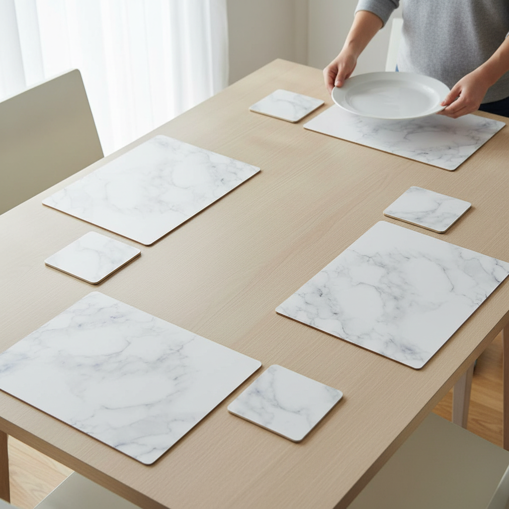 Zambie 8Pc Cork Placemats And Coasters