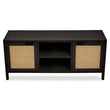 Sherman Black Wood and Rattan Media Unit