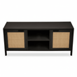 Sherman Black Wood and Rattan Media Unit