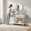 Sherman White Wood Console Table