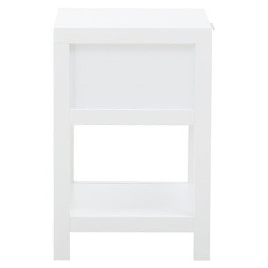 Sherman White Wood Side Table