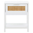 Sherman White Wood Side Table