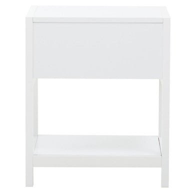 Sherman White Wood Side Table