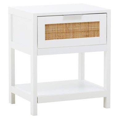 Sherman White Wood Side Table