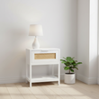 Sherman White Wood Side Table