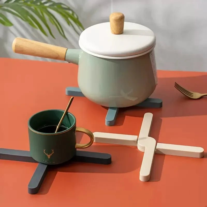Silicone Heat Resistant Pad Foldable Non - Slip Pot Pan Mat Table Placemat Dish Plate Cross Holder Coaster Kitchen Table Trivet