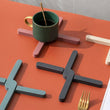 Silicone Heat Resistant Pad Foldable Non - Slip Pot Pan Mat Table Placemat Dish Plate Cross Holder Coaster Kitchen Table Trivet