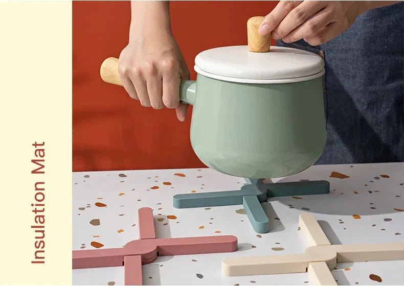 Silicone Heat Resistant Pad Foldable Non - Slip Pot Pan Mat Table Placemat Dish Plate Cross Holder Coaster Kitchen Table Trivet